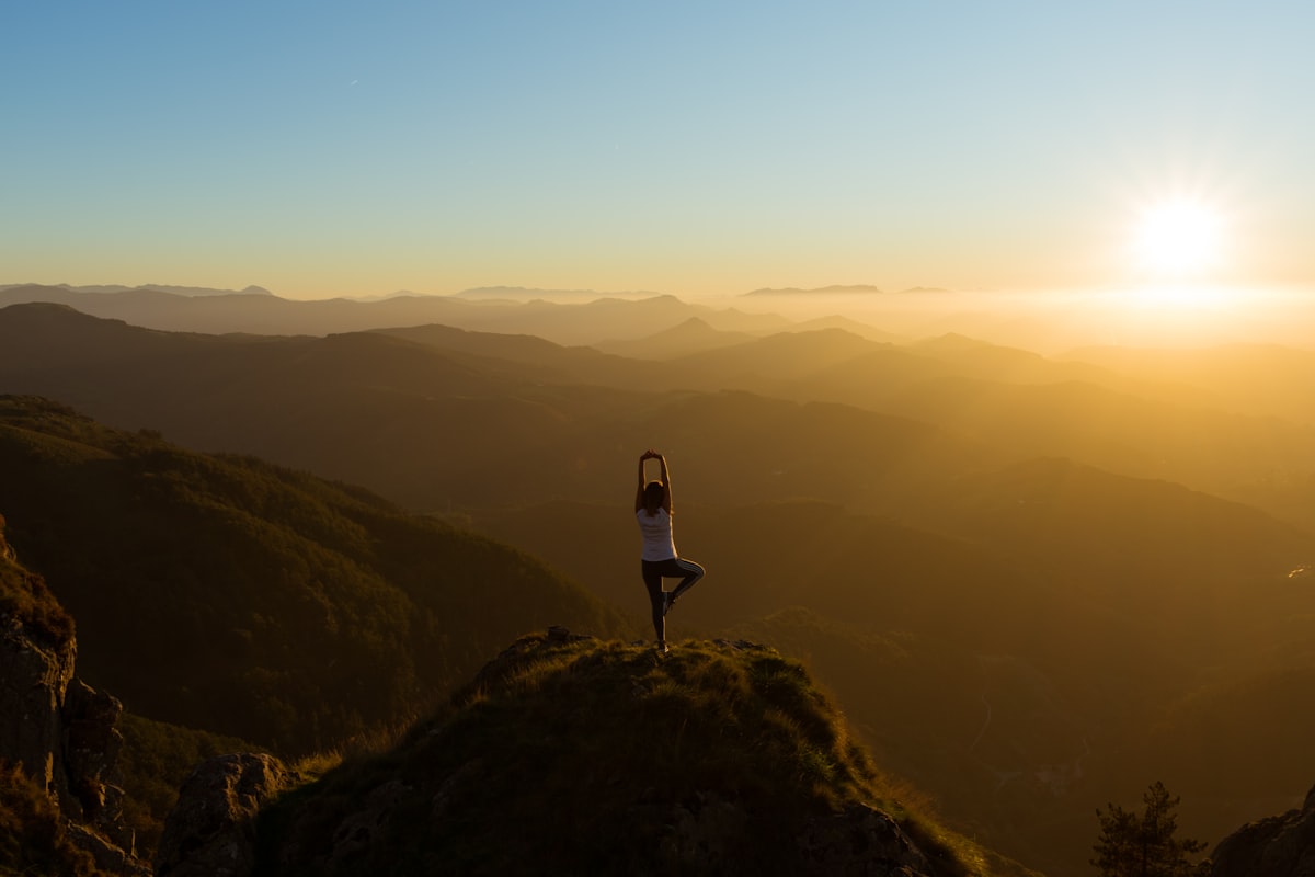 Yoga practitioner in peaceful meditation pose